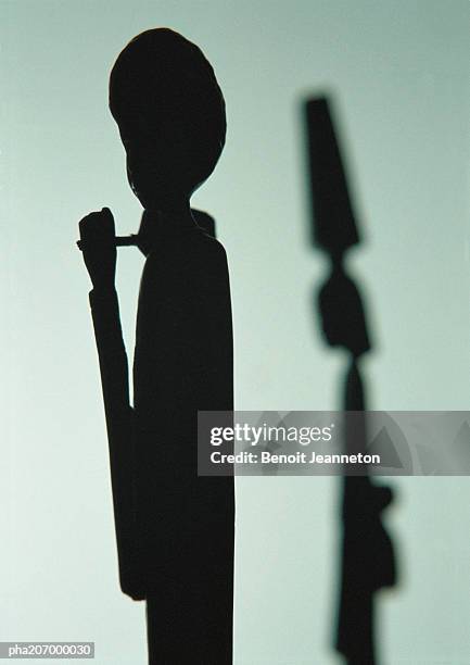 african, wooden sculpture, close-up. - africain stockfoto's en -beelden
