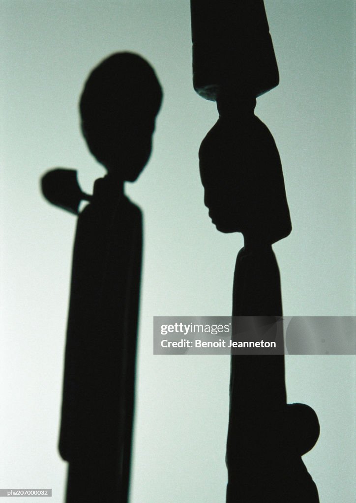 African, wooden sculpture, close-up.