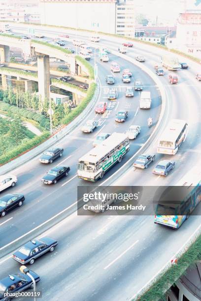 china, shanghai, overpass - east china stock pictures, royalty-free photos & images