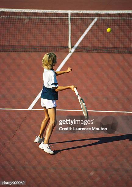 girl playing tennis - mouton stock pictures, royalty-free photos & images