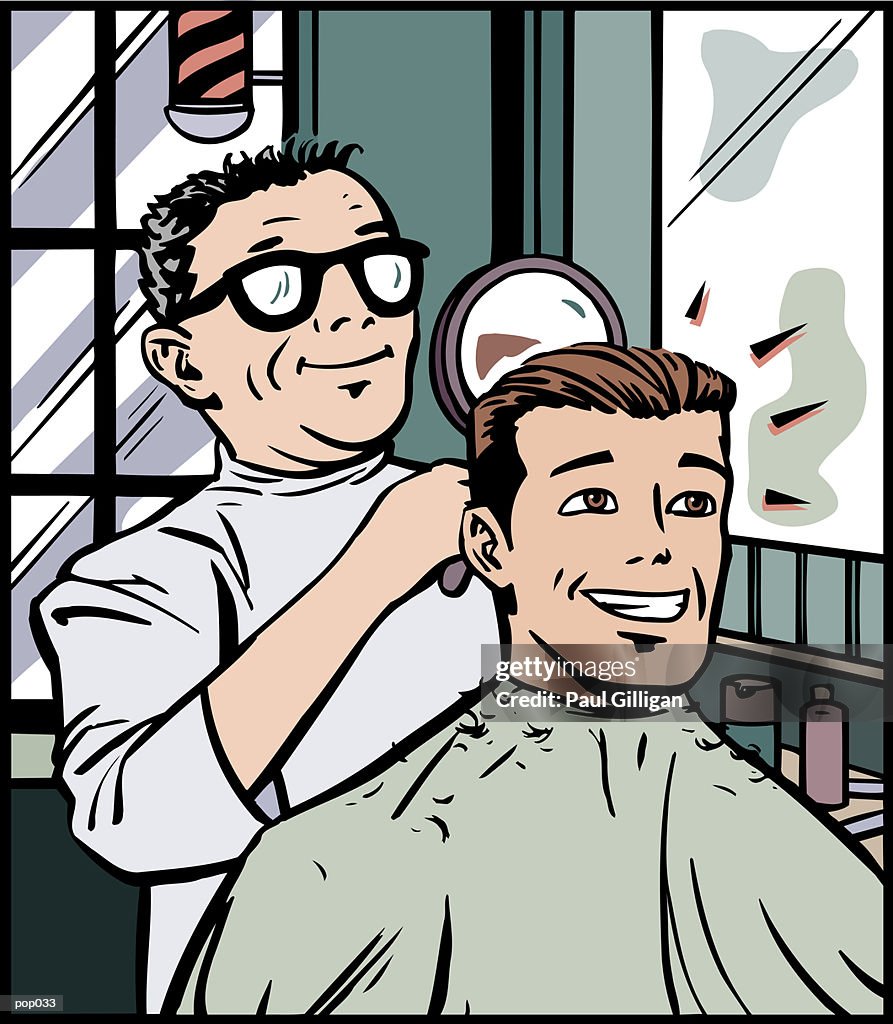Man Getting Haircut