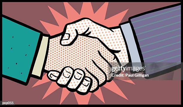 stockillustraties, clipart, cartoons en iconen met handshake - paul