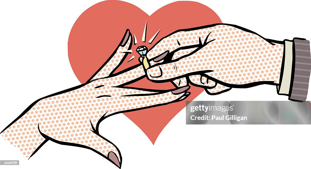 Hands With Engagement Ring High-Res Vector Graphic - Getty Images