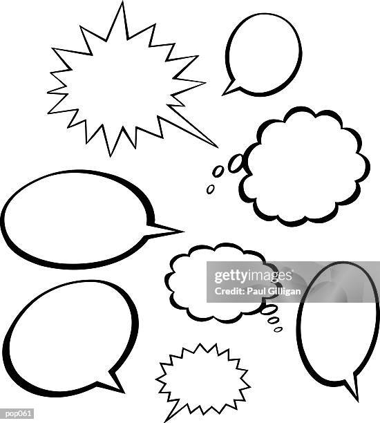 thought & word balloons - paal stock illustrations