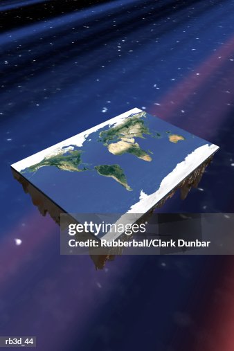 Rectangle Earth Flat Rectangle Earth Floats Through Space High-Res Vector Graphic ...
