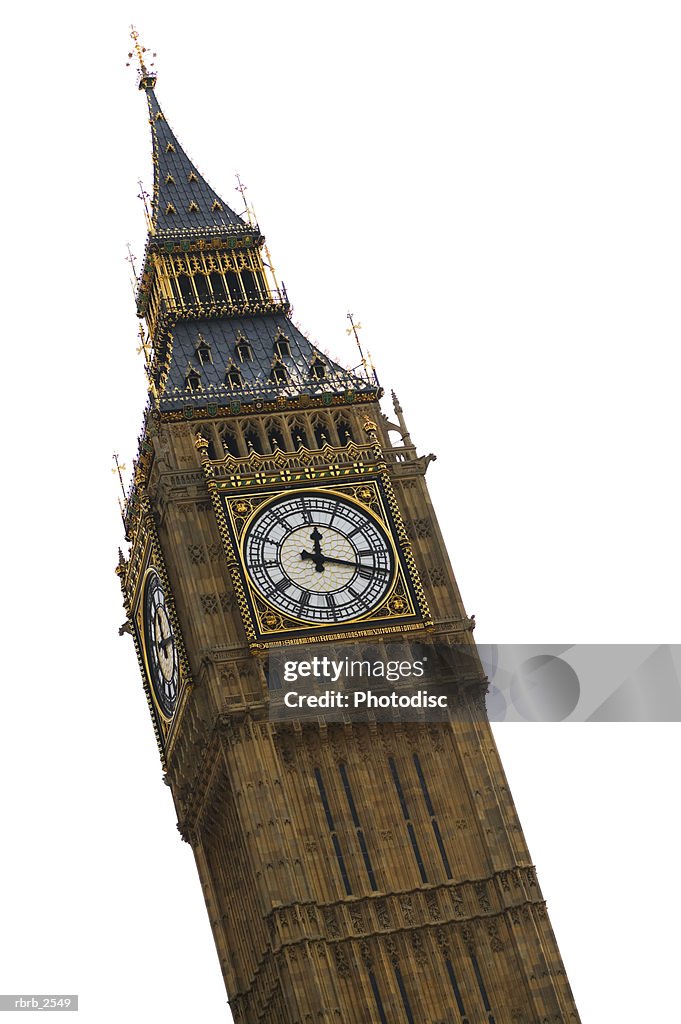 Travel shot of the big ben clock tower in london england