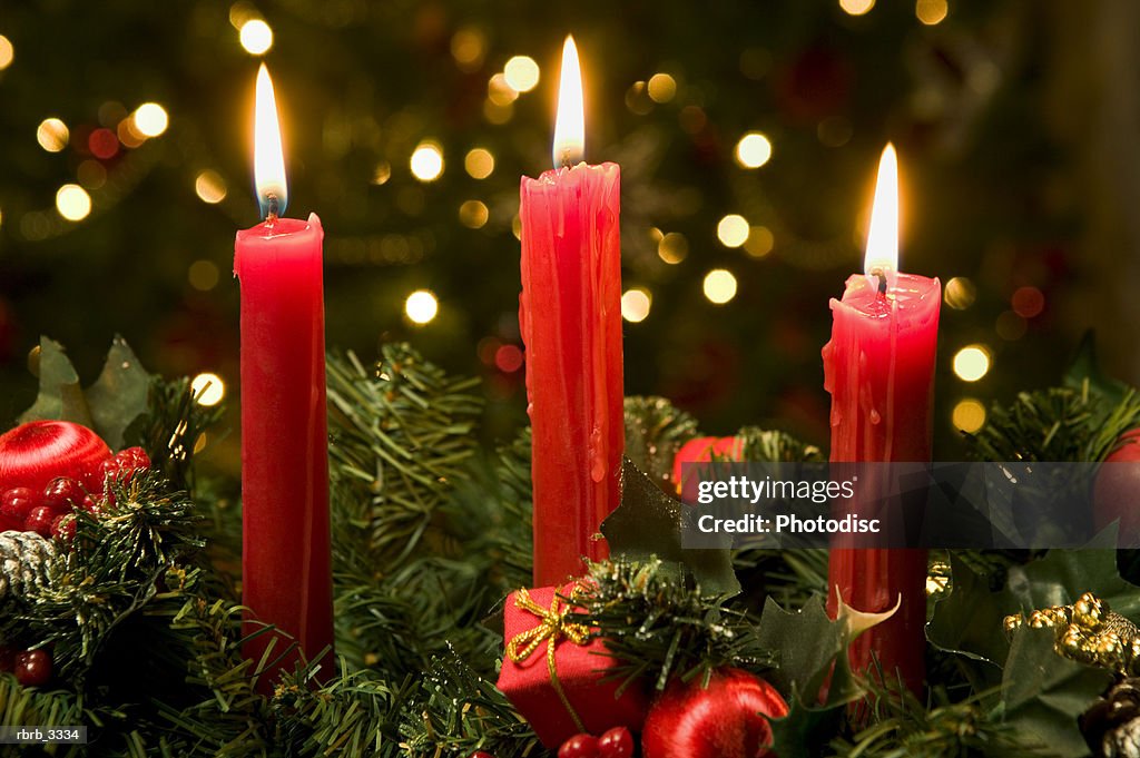 Close-up of lit candles