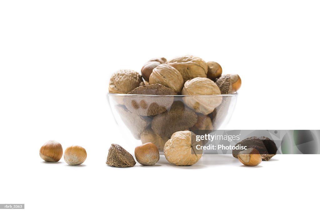 Close-up of a bowl of assorted nuts