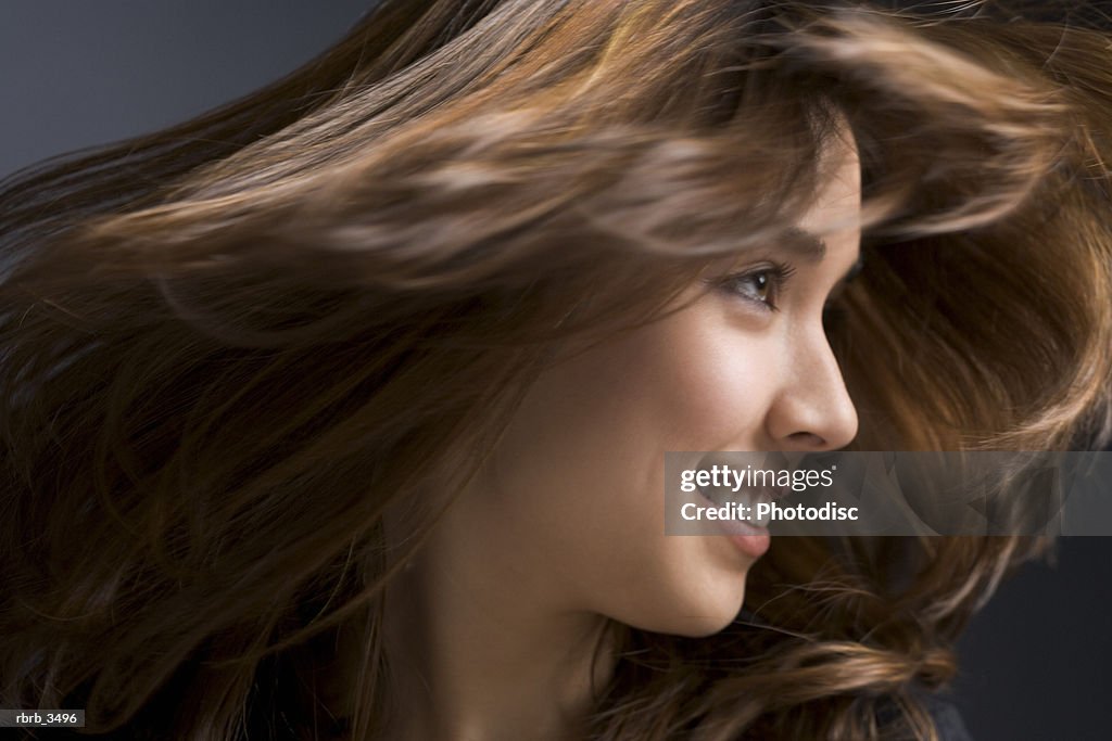 Young woman shaking her head