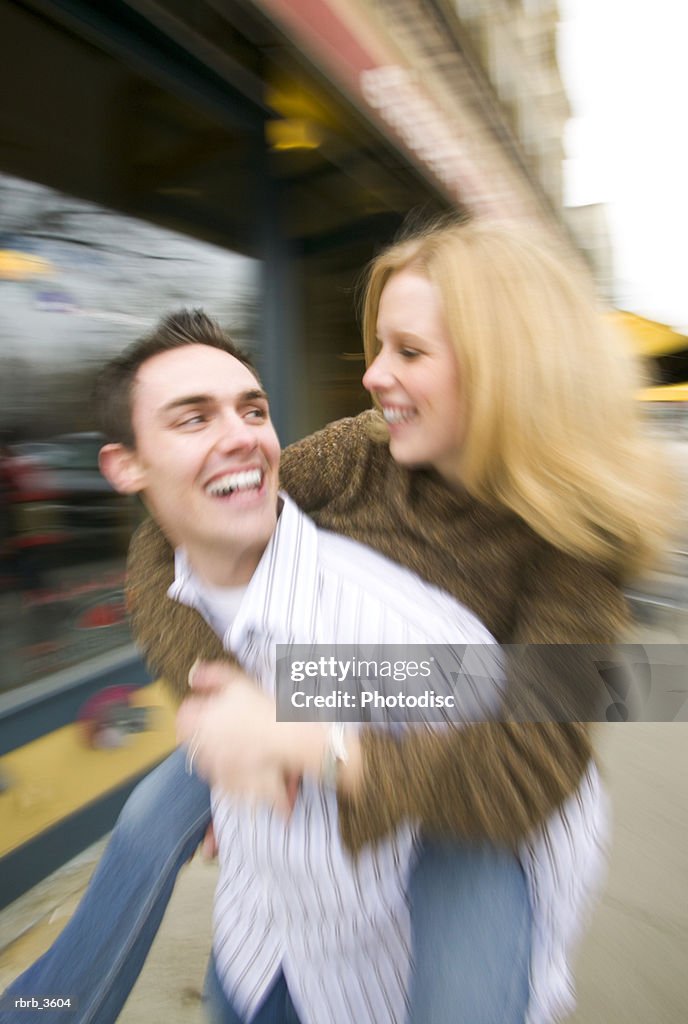 Young couple embracing