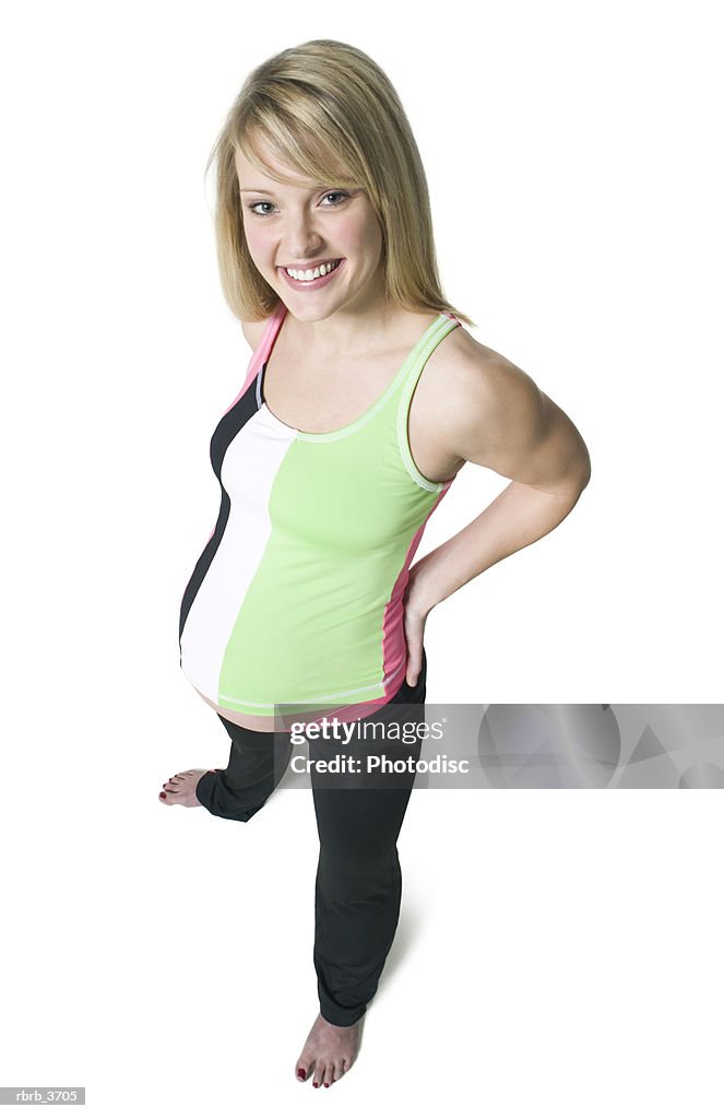 Portrait of a young pregnant woman smiling