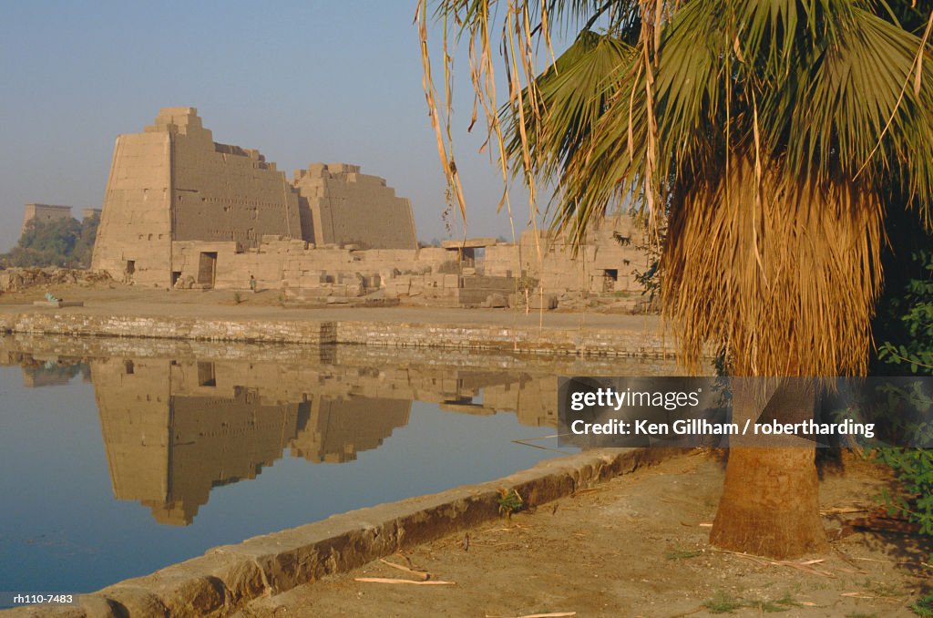 Sacred lake of Amun, precinct of Amun, Karnak, Luxor, Thebes, Egypt, North Africa, Africa