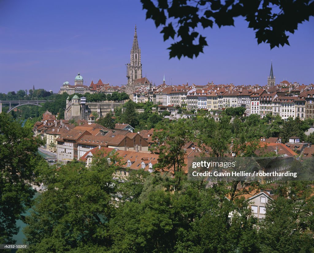 City and Aare River, Bern Berne, Bernese Mittelland, Switzerland, Europe