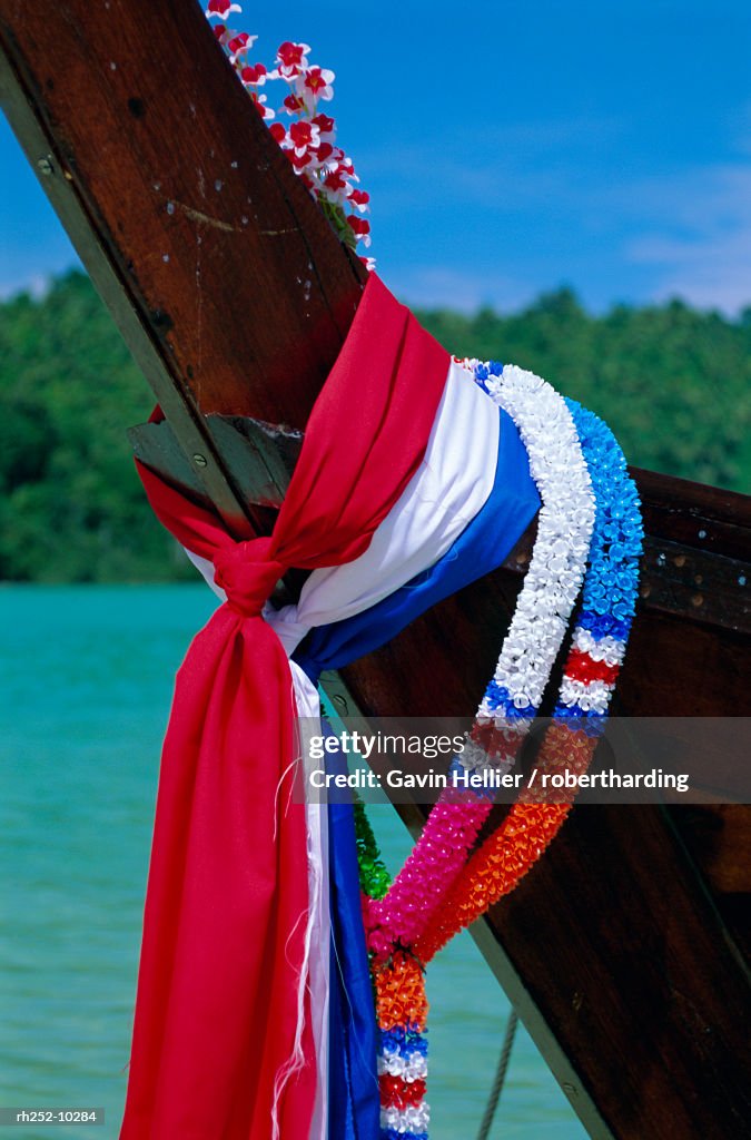 Detail of a long tailed boat, Phi Phi Don Island, Krabi Province, Thailand, Asia