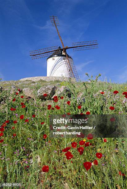 windmill in consuegra, castilla la mancha, spain - gavin hellier 個照片及圖片檔