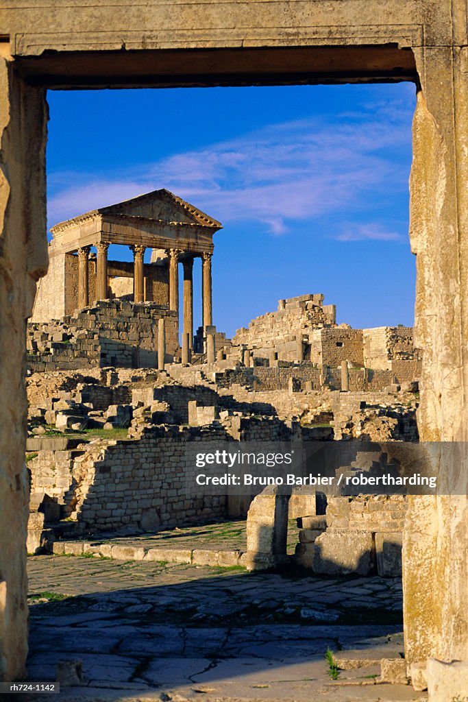 The Capitol, Dougga, Roman ruins, Tunisia, North Africa