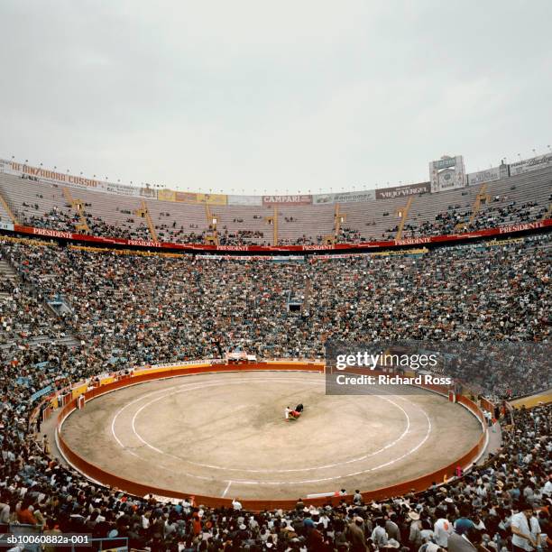 mexico, tijuana, bullfight, elevated view - bullfight stock-fotos und bilder