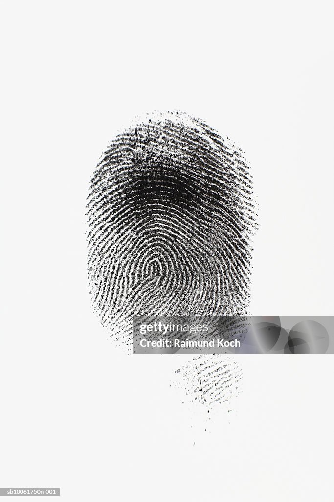 Ink fingerprint against white background