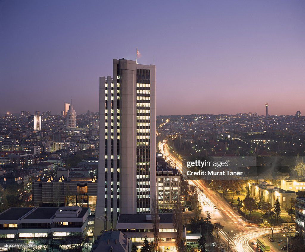 Turkey, Ankara skyline at dusk