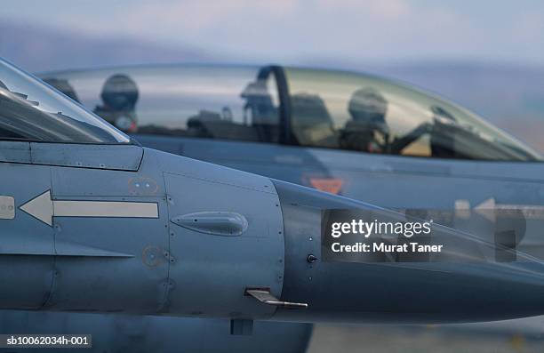 two f16 fighter jets - fighter plane stock pictures, royalty-free photos & images