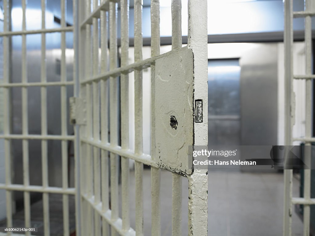 Open door to prison cell