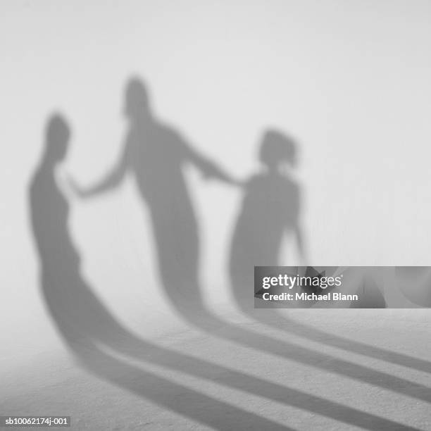 shadows standing in front of white background - bullying fotografías e imágenes de stock