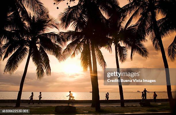 people at manila bay at sunset - 馬尼拉大都會 個照片及圖片檔