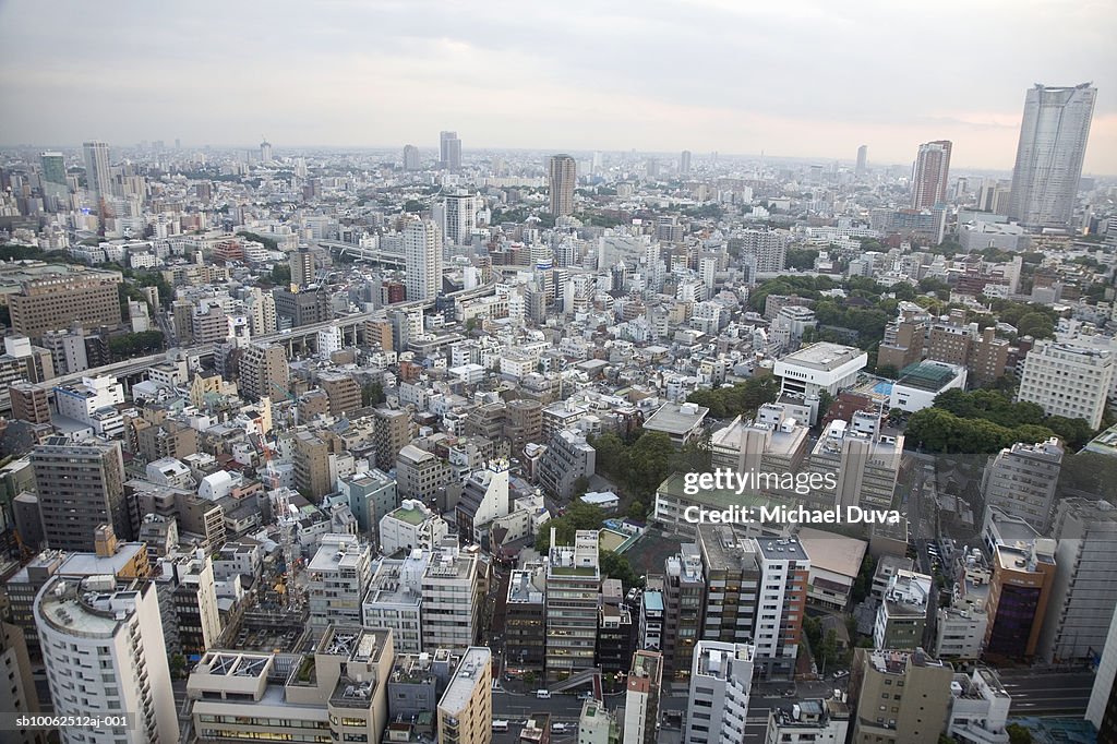 Japan, Tokyo, elevated view of cityscape
