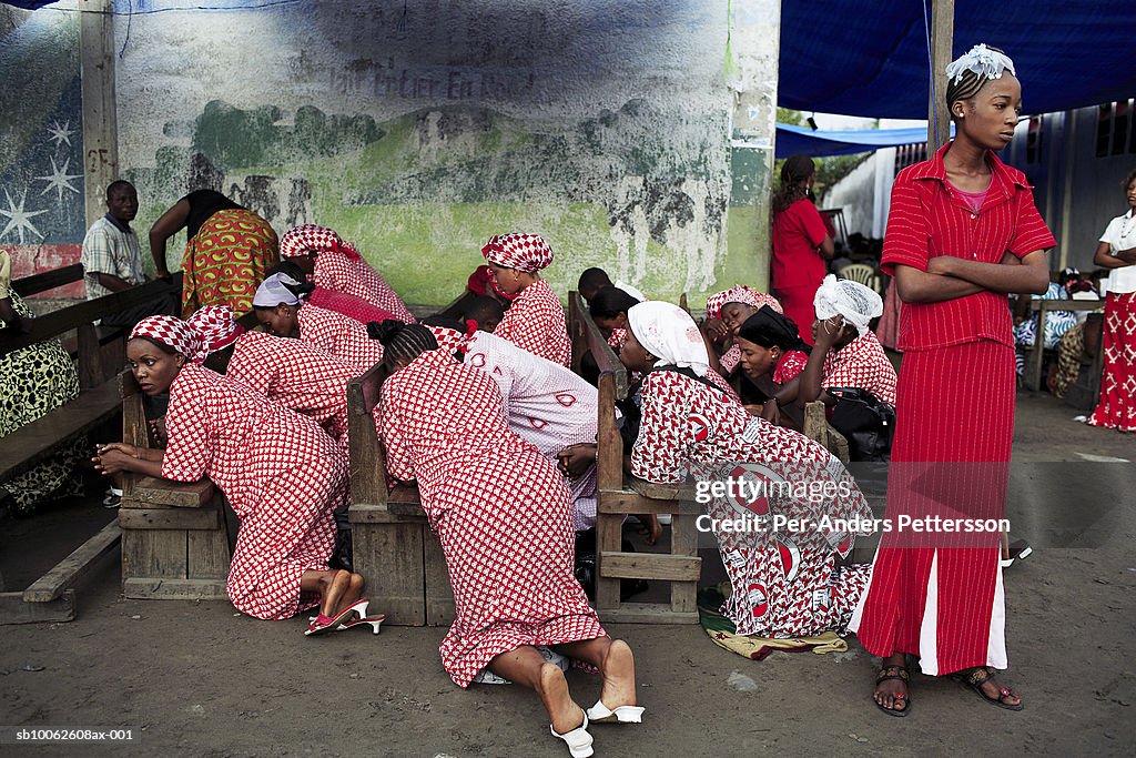 People praying in church