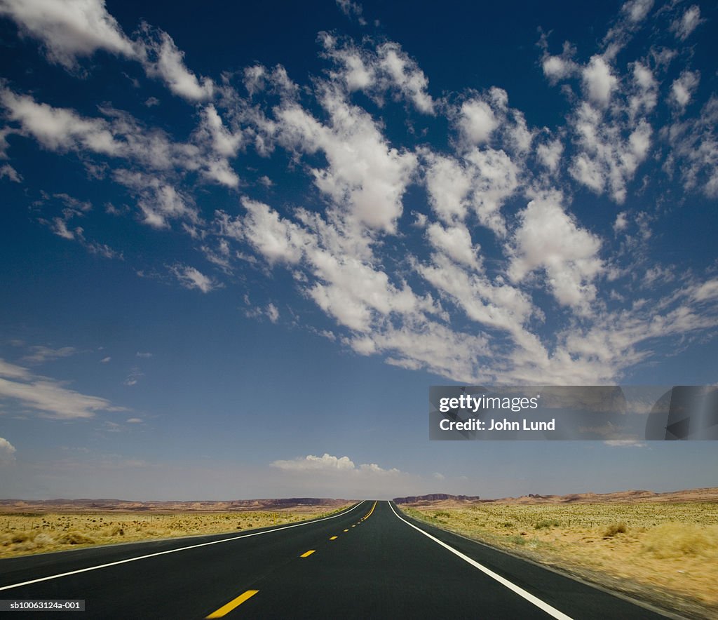 Road in desert landscape