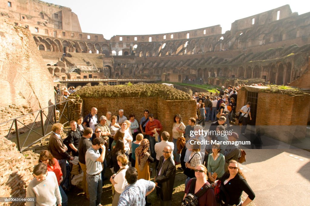 Tourist at colosseum