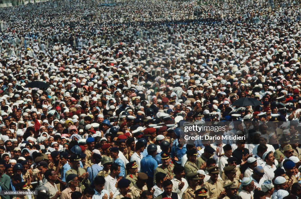 Pakistan. Crowd at funeral of General Muhammad Zia-ul-Haq