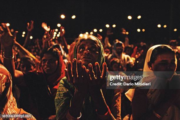 India, Bangalore, crowd at evangelist Reinhard Bonnke's religious meeting