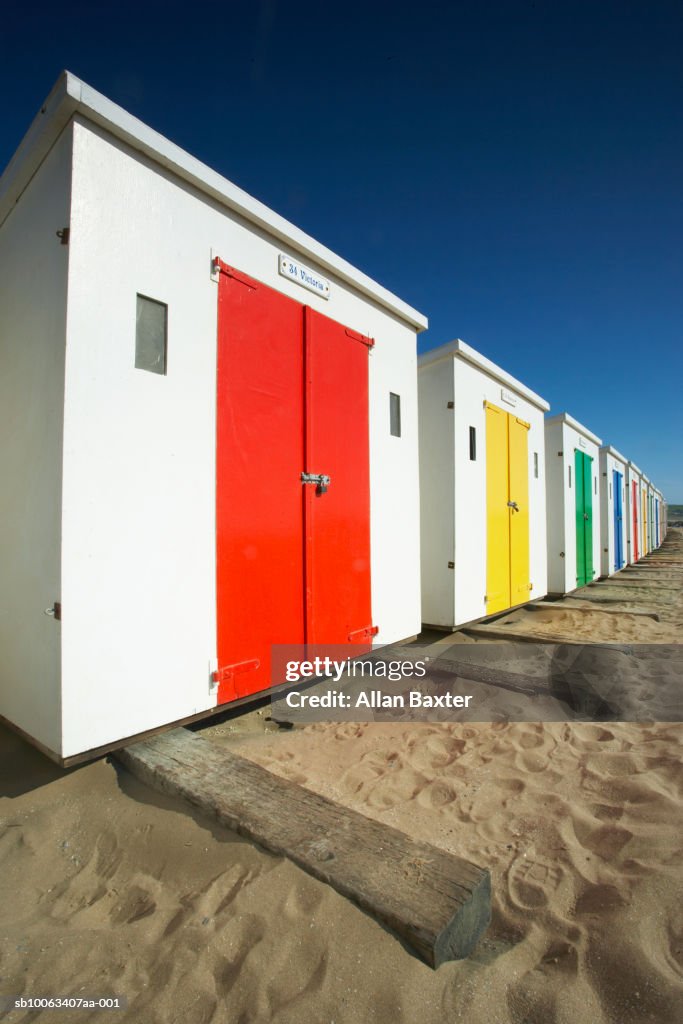 Row of beach huts