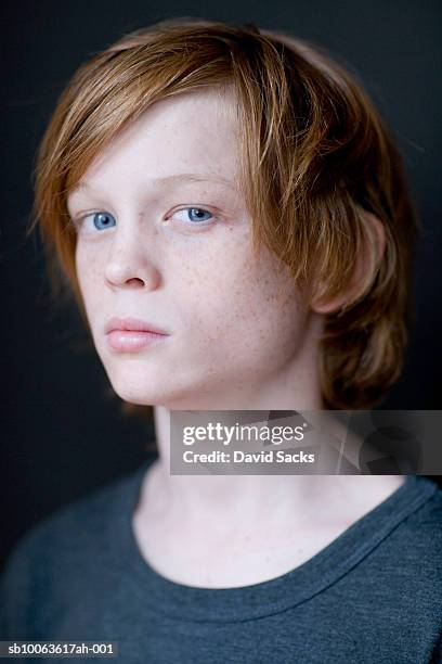 boy (13-14), portrait, close-up - boy with long hair stock pictures, royalty-free photos & images