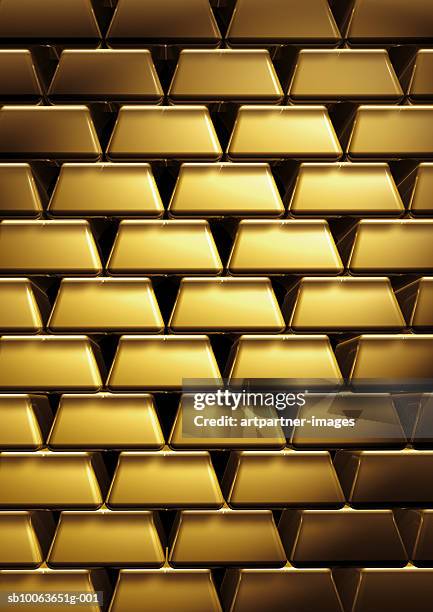 wall of stacked gold bars, full frame - bank interior stock illustrations