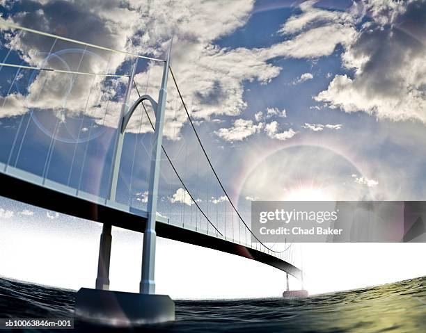 never ending bridge over ocean (digitally generated) - the bigger picture stock illustrations
