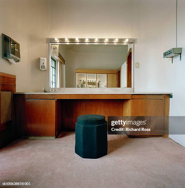 dressing room with mirror and chair at palacio de bellas artes - backstage stockfoto's en -beelden