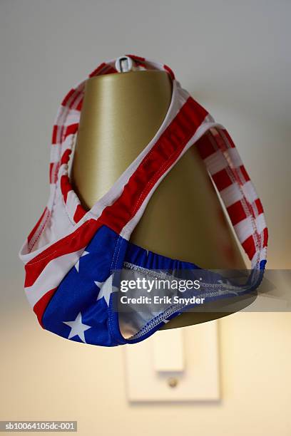 stars and stripes underpants on lamp - jock strap stock pictures, royalty-free photos & images