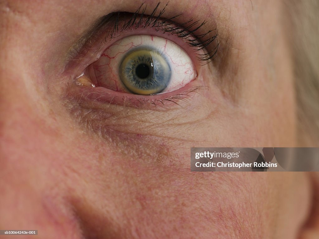 Macro shot of senior woman's eye