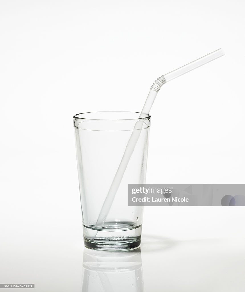 Glass with straw