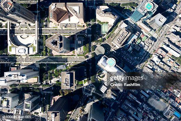 japan, tokyo, shinjuku-ku, shinjuku, aerial view - 新宿区 個照片及圖片檔