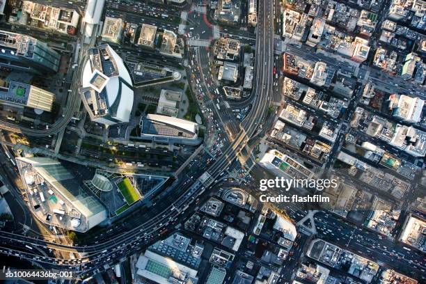 japan, tokyo, shiodome, aerial view - sb10064436bg 001 imagens e fotografias de stock