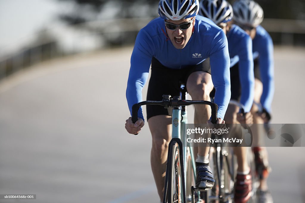 Cyclists in action