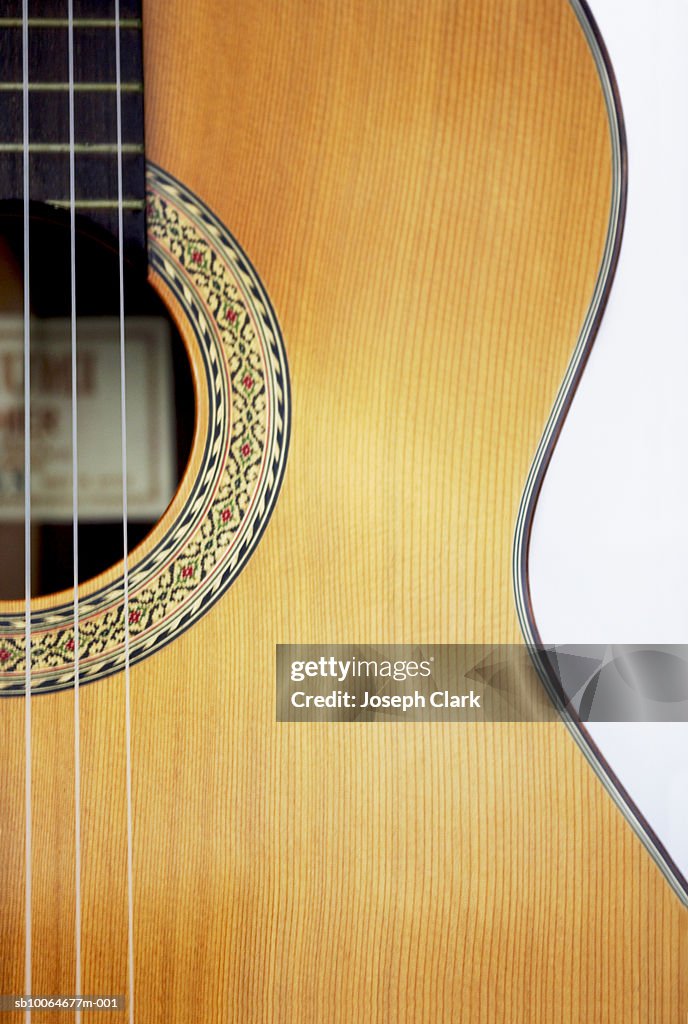 Close-up of acoustic guitar