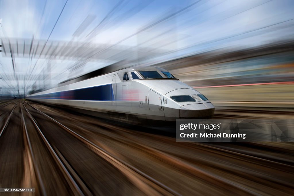 TGV train at speed (blurred motion)