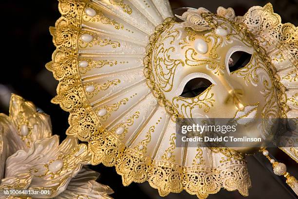 venetian carnival mask, close-up - masquerade mask stock pictures, royalty-free photos & images