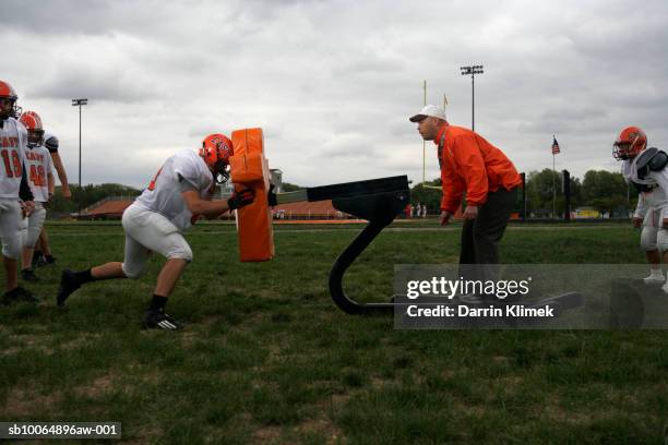 american football players including teenagers (15-17) training - safety american football player bildbanksfoton och bilder