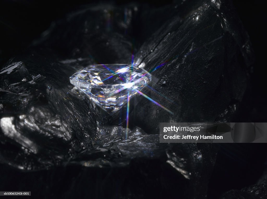 Diamond in bed of coal