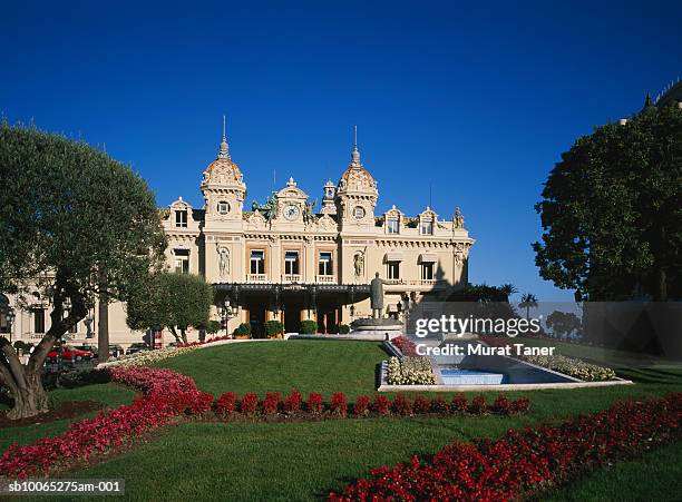 monte carlo casino gardens - monaco garden stock pictures, royalty-free photos & images